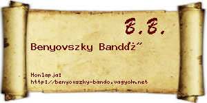 Benyovszky Bandó névjegykártya